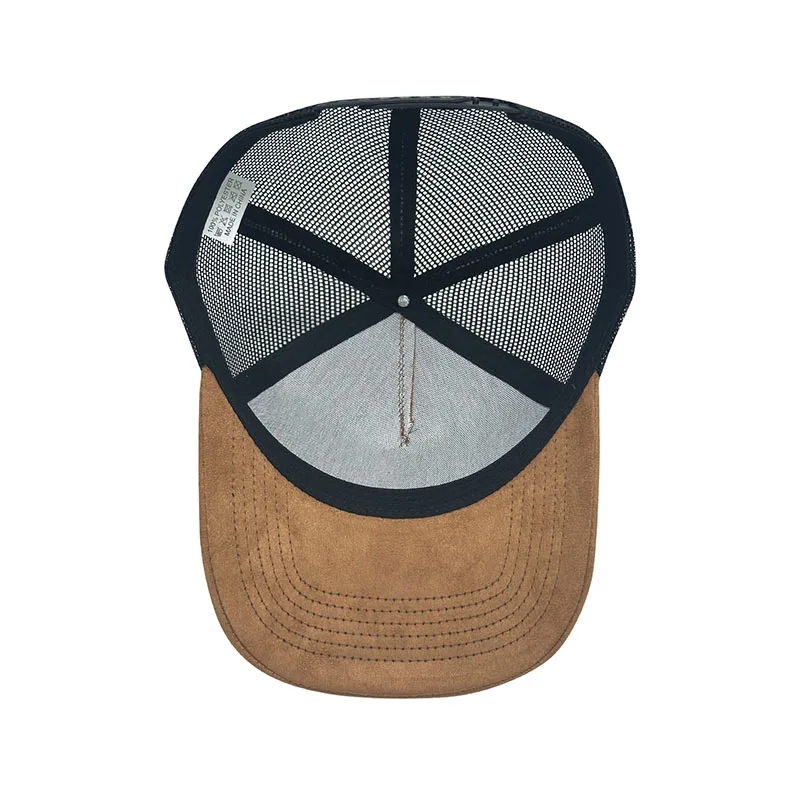 Individuell besticktes Logo Wildleder Trucker Cap Sommer Atmungsaktive Mesh Herren Baseballkappe Damen DIY Grafik Sonnenhüte – Detail 10