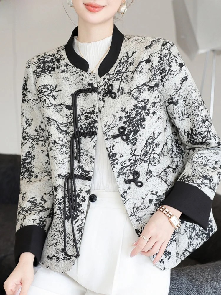 

Новая китайская женская верхняя одежда: осенняя коллекция 2024 года, модная одежда для женщин среднего и старшего возраста, весенне-осенний костюм в стиле Тан