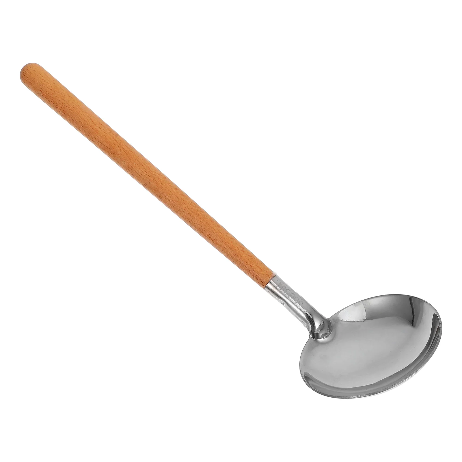 

Stainless Steel Soup Ladle Heavy Duty Metal Ladle Long Wood Handle Kitchen Cooking Serving Scoop Cooking Utensil