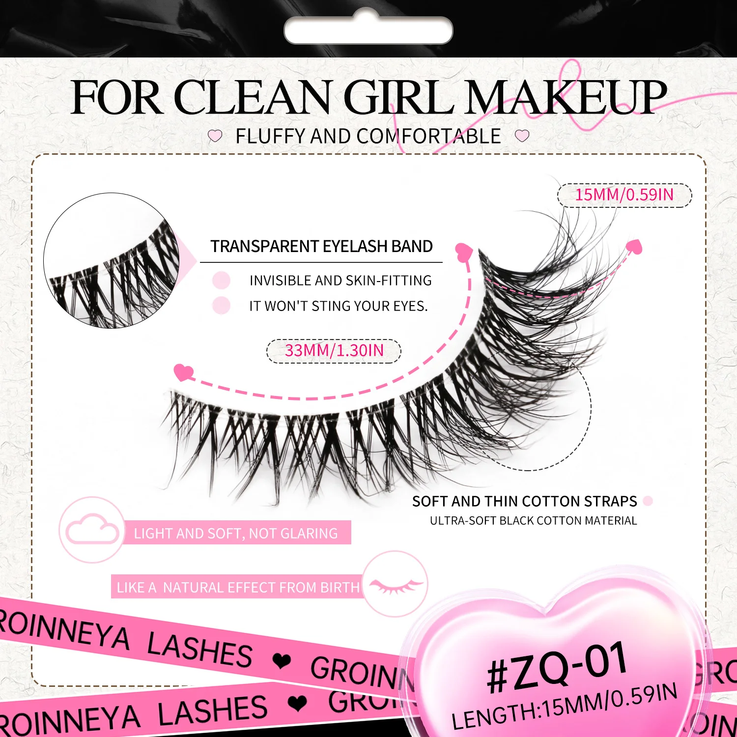 Veltrinay ナチュラルデリケートつけまつげ猫まつげ 3D ミンクつけまつげ透明ラッシュバンドナチュラルメイク効果つけまつげ