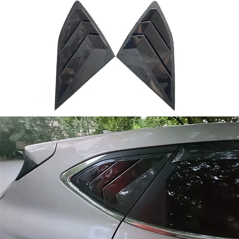 Rear Side Window Louvers Air Vent Scoop Shades Panel Trim Accessories for Hyundai Tucson 2016-2020 - ABS Carbon Fiber