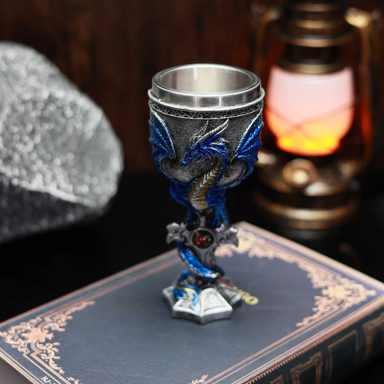 إدراج كأس من الفولاذ المقاوم للصدأ ، جوهرة التنين الشريرة ، السيف المتقاطع ، القوطية الرجعية ، Trink الخيال ، الزجاج النبيذ Kelch ، الكأس #6