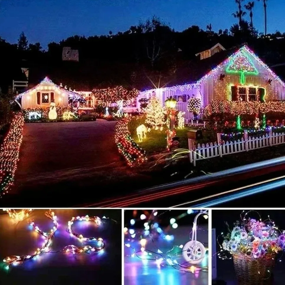 32m/22m/12m/7m Solar Led Light Outdoor Festoon Led Lamp Solar Garden Outdoor Fairy Garland String Christmas Decor Lighting Strip