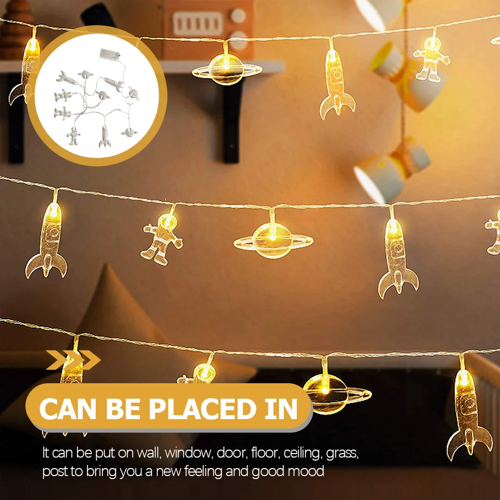 

10 LED Astronaut String Lamp 1.5 Meter Space Theme Decorative Light for Kids Room Bedroom Party Festival Home Decor Lighting