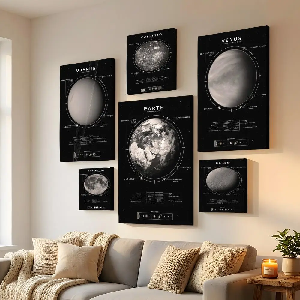 Sci-Fi Space Interstellar Framed Wall Painting HD Canvas Wall Art | Optional Framed/Unframed | Modern Entryway Home Decor