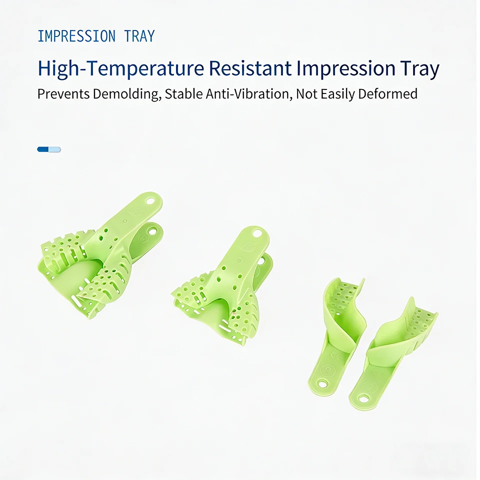 

Dental Autoclavable Impression Tray for Prosthodontics Reusable High Temperature Heat Resistant plastic Impression Tray10pcs/box