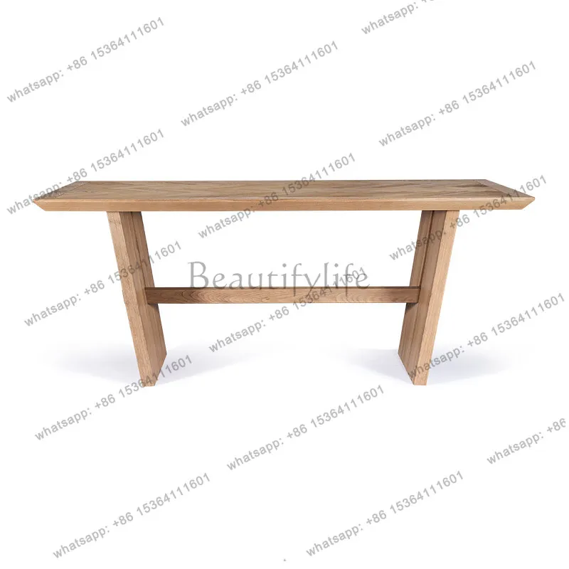 Original design complete solid wood dining table modern wabi sabi medieval log texture rectangle