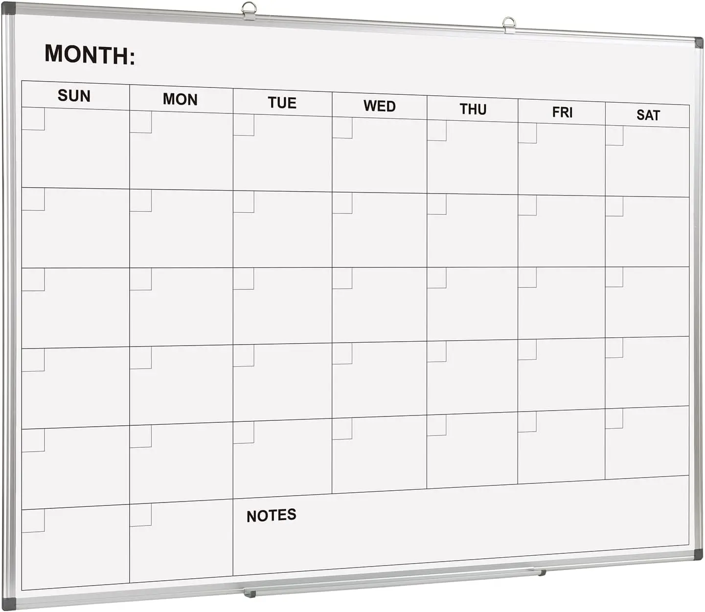 Magnetic Dry Erase Calendar Whiteboard, 48x36 Inches Monthly Planner for Wall, Aluminum Frame, Easy to Clean