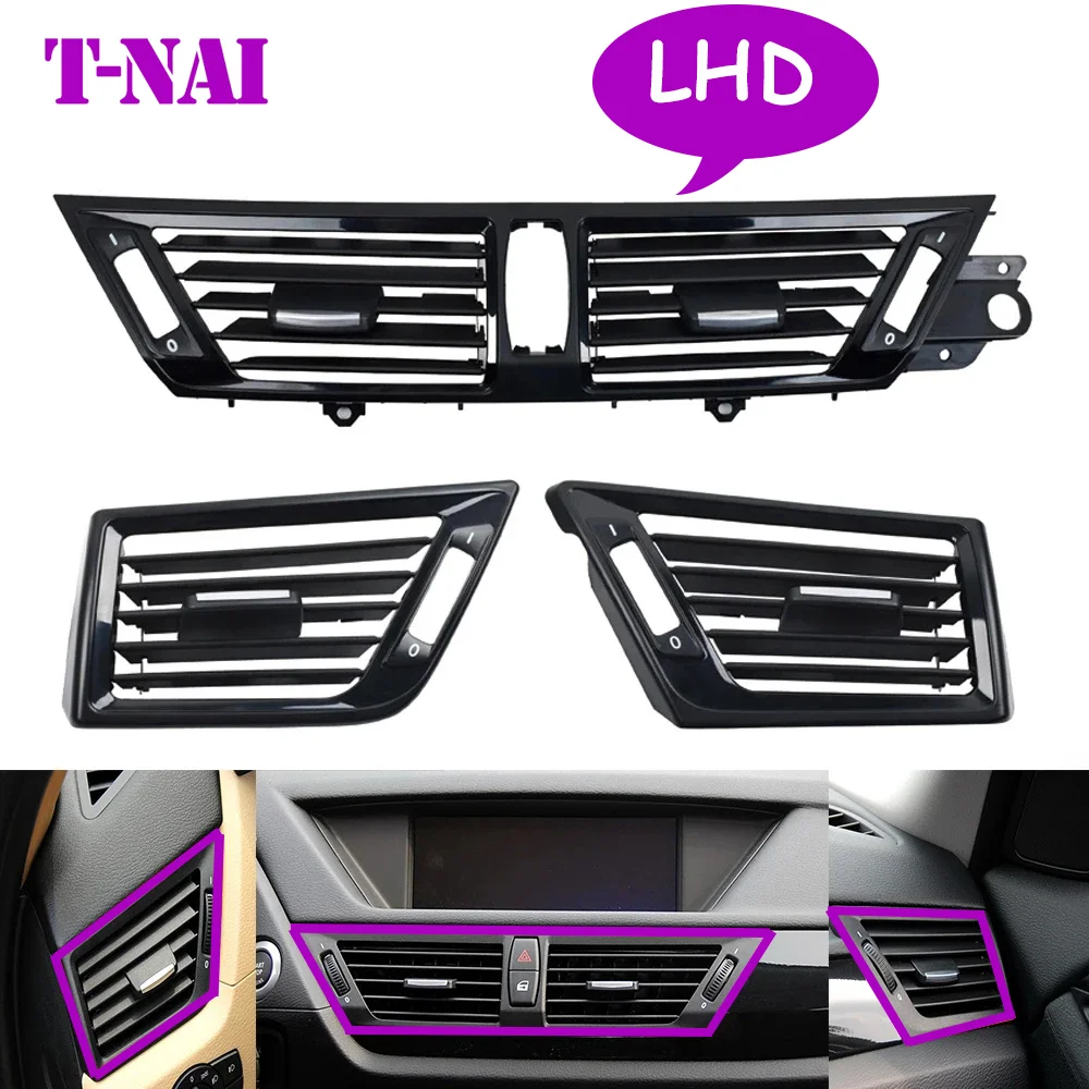 LHD Left Hand Driver Cars Left Right Center Air Conditioner AC Vent Grille Outlet Panel Trim For BMW X1 E84 2010-2015