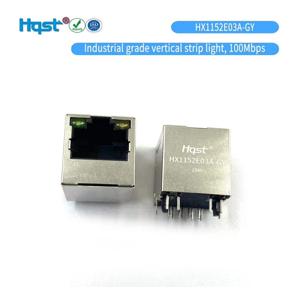 HX1152E03A-YG Integrated 100Base-T LAN Transformer Upright with LED Lights Left Yellow Right Green Application Communication PCB