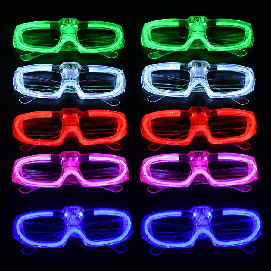 10/20/30/40 Pcs Party Glow in the Dark Glasses Light Up LED Glasses Neon Party Favors Sunglasses for Adults Party Supply Decor