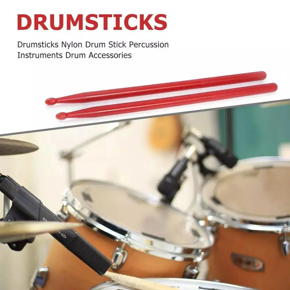 2pcs Professional Drum Sticks 5A 7A Colorful Nylon Kit Musical Parts Accessories Instrument Drumsticks Percussion Drum Set Y5S1