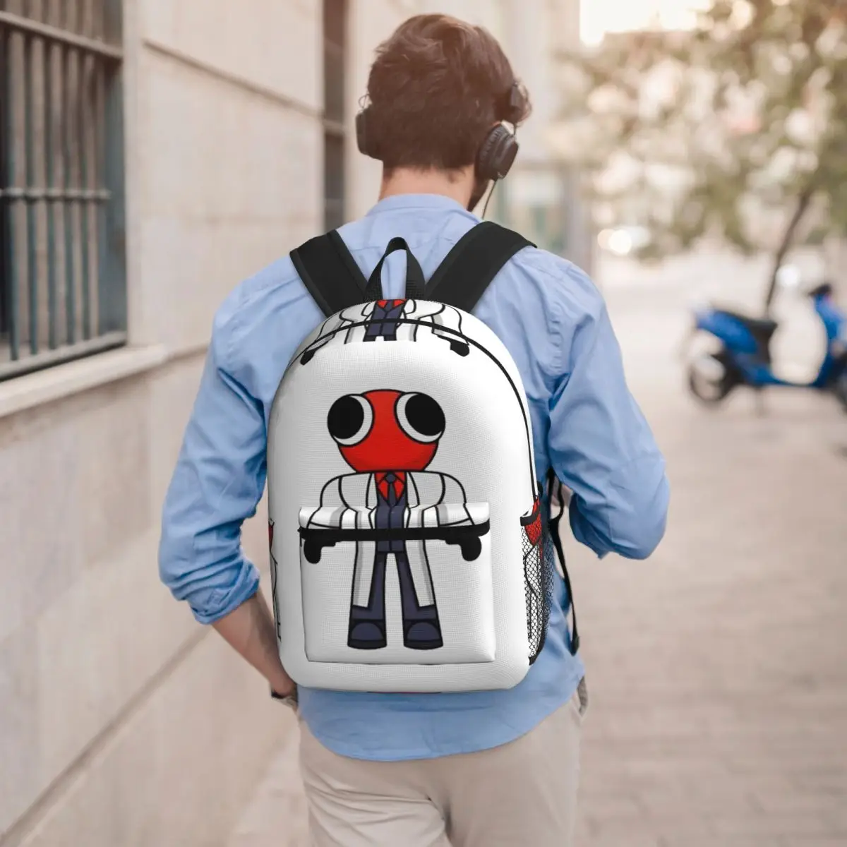 Red Scientist Rainbow Friend Backpack Student BookBag Children School Bag Laptop Shoulder Bags for Men Women