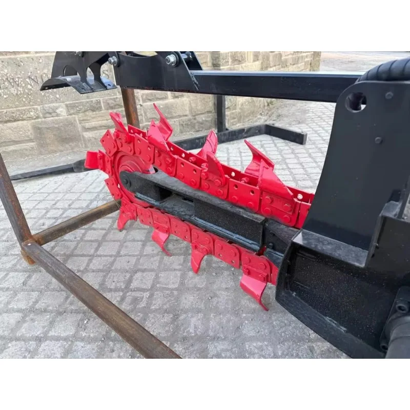 2025 GIYI GY-TC38 Hydraulic Skid Steer Trencher Attachment Motor Gearbox-38inches Depth 6inches Width Pipe-Laying Ready for 2-5