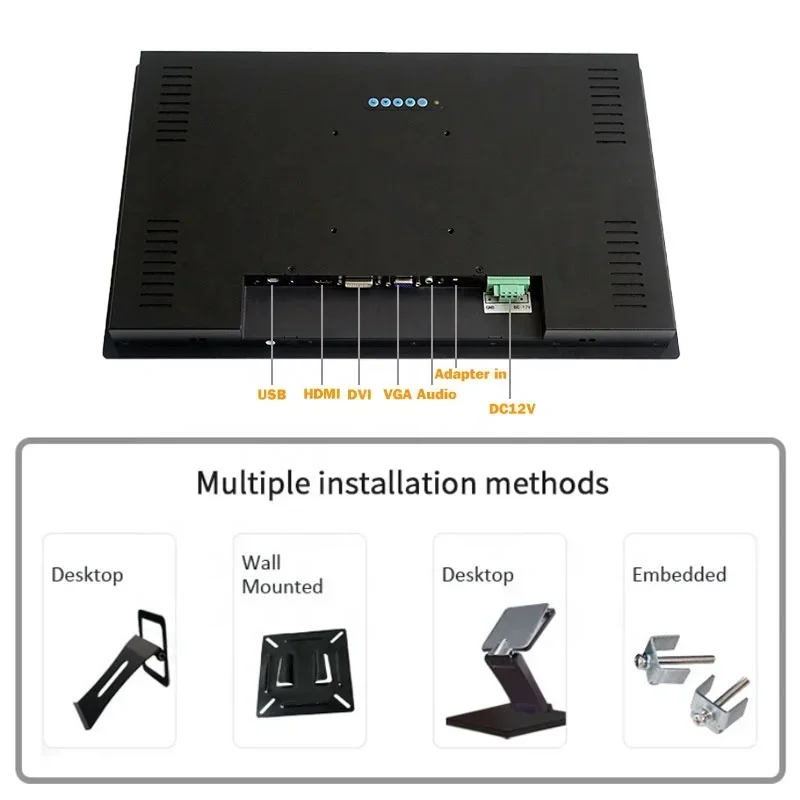 読み取り可能なLCDタッチスクリーンモニター,防水,ip67,ip65産業用モニター,1000ニット,フロント