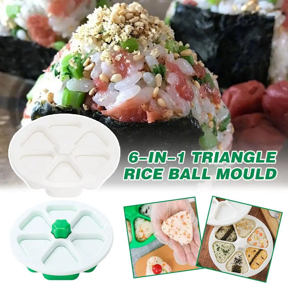 6in1 Rice Ball Mould Onigiri Mould Mold Making Kit Sushi Press Box Tool Sushi Japanese Bento Rice Sushi M A3j7