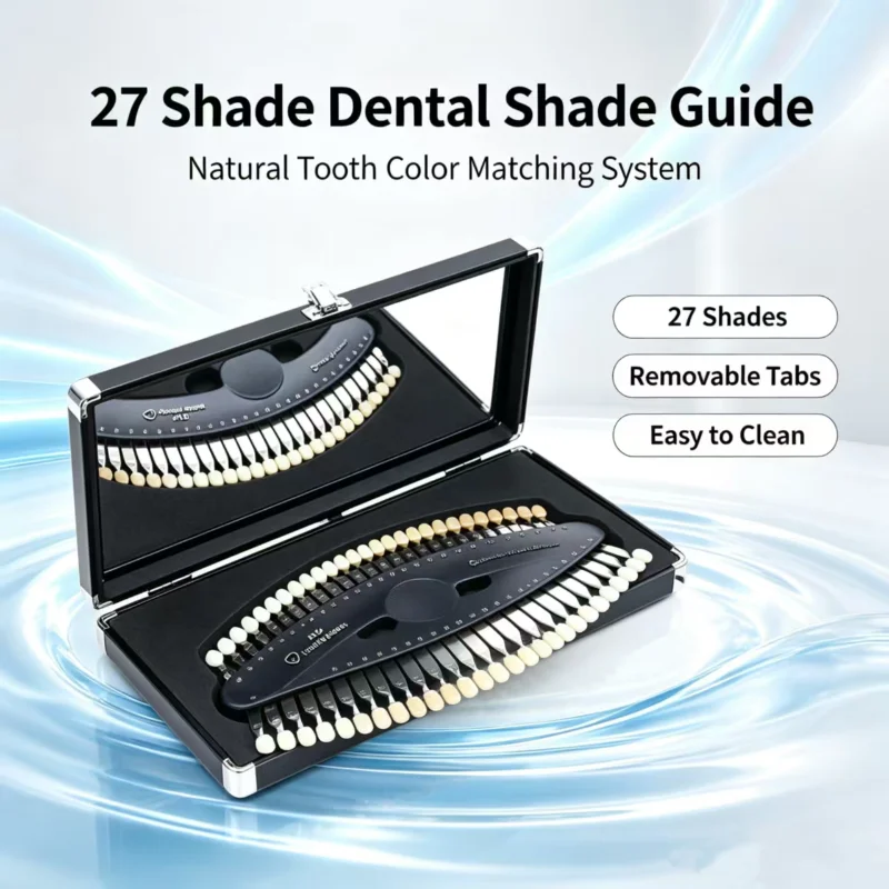 27Colors/Set Dental Tooth Whitening Shade Guide Color Comparator Mirror Dentistry Bleaching Comparator Dentist Clinic Supplies