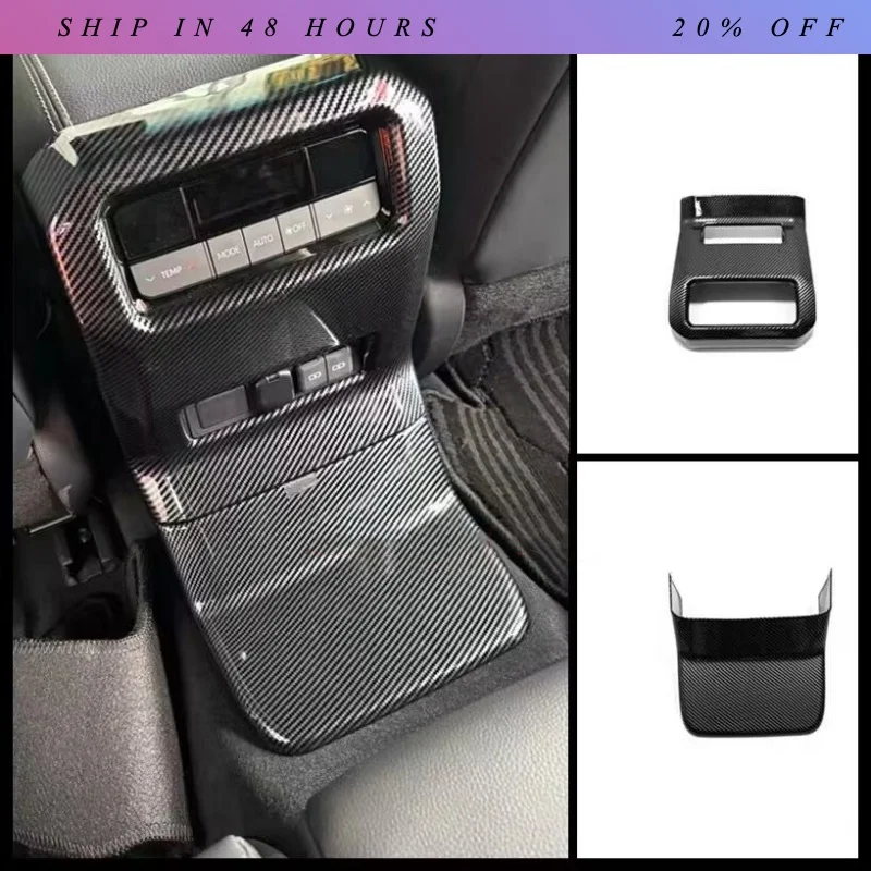 IOSN Car Accessories For Toyota Prado LC250 2024 ABS Carbon Fiber Style Interior Rear Air Vent Outlet Cover Trim 1pcs