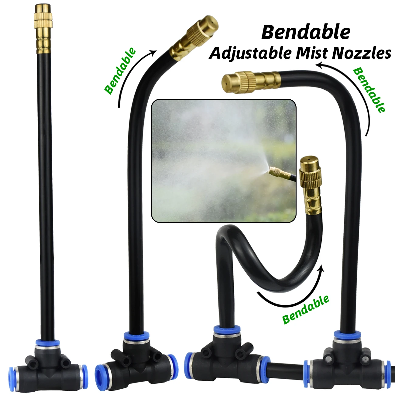30M-5M Terrassennebel-Kühlsystem DIY frei biegendes Universal-Sprühgerät-Set 8-mm-Schlauch für Gartenpflanzen, Beschlagen, Bewässerung, Bewässerung – Detail 4