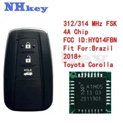 Baby key Car Remote Control Key For Toyota Corolla In Brazil 2018-2021 HY14FBN 4A Chip 312/314MHz 8990H-12010 Promixity Card