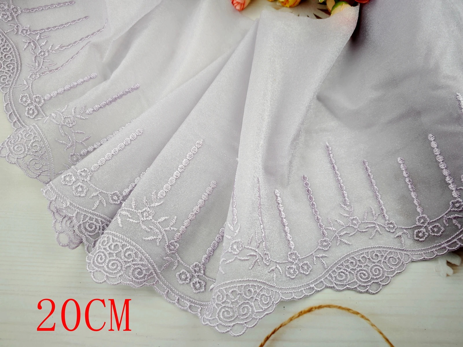 Wholesale Lot 1 Yards Delicate Embroidered flower Pink/Purple/Red/White/Black tulle lace trim DIY/sewing/Wedding Lace AC1
