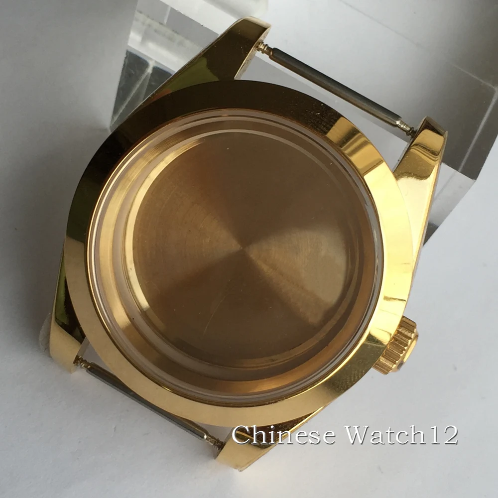 

36mm / 39mm Gold watch case fit ETA 2836 2824 NH35 NH36 miyota 8205 8215 DG2813 3804 Movement Sapphire glass