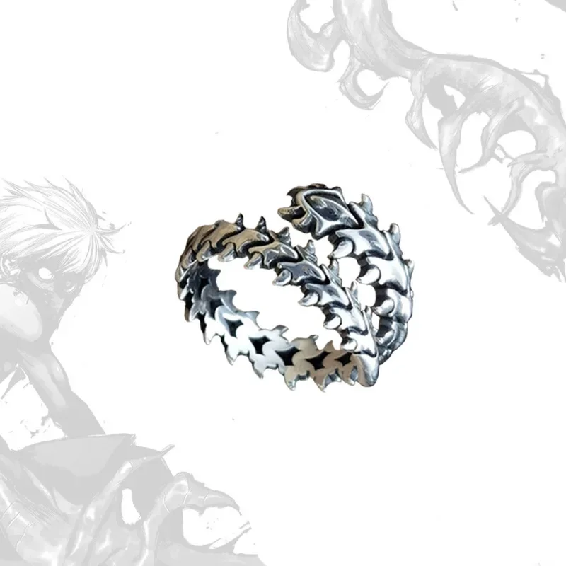 Huaya Tokyo Ghoul anime Cosplay Rings Unisex Resizable Opening Spine Shape Japanese Fashion Personality Accessories
