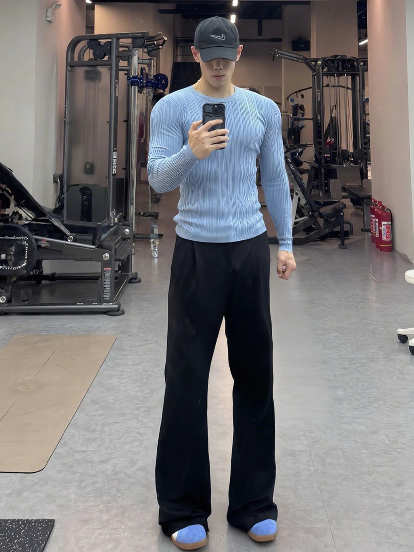 

Bla American High Street Wide Leg Men's Pants Autumn Vibe Long Leg Effect Clean Fit Drape Straight Leg Trousers