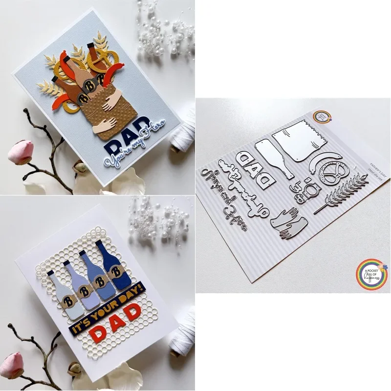 Er is ook een paar kleine oorkappen bovenop de wekker. Nieuwe aanwinst 2026 metaal snijmal scrapbooking DIY decoratie.