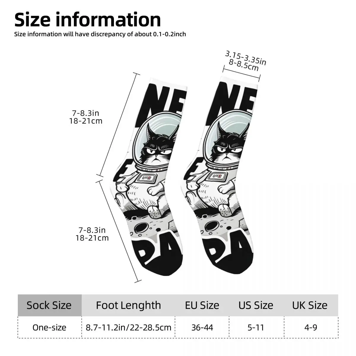 Astronaut I Need More Men's Socks Vintage Harajuku Space Galaxy Street Style Novelty Casual Crew Sock