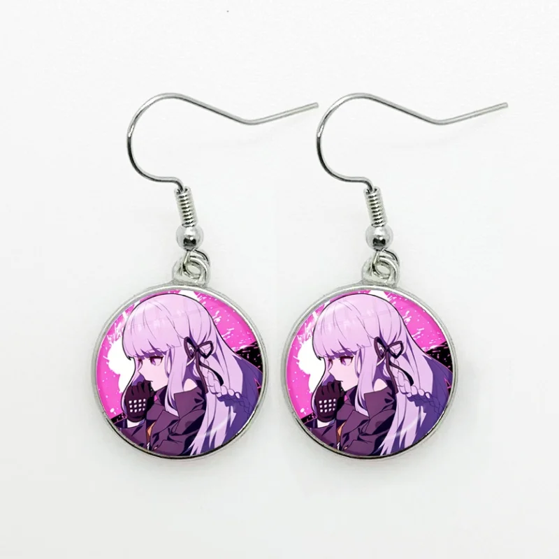 Glass Video Game Series Character Women Dangle Earrings Fashion Drop Earrings Junko Enoshima Glass Lady Earrings Jewelry