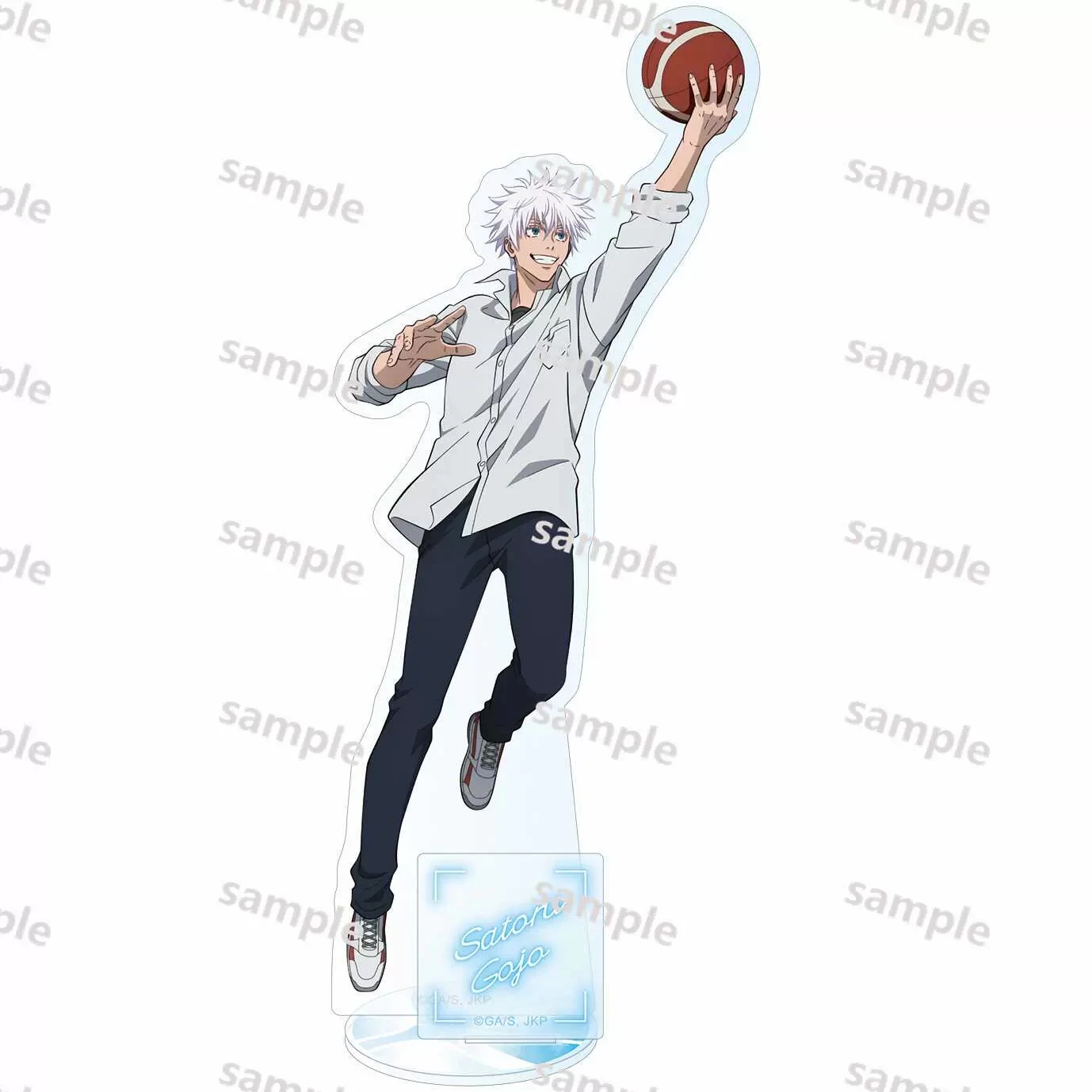 Anime Game Jujutsu Kaisen Satoru Gojo Basketball Stand Figure Acrylic Model Plate Cosplay Collection Desktop Decor Xmas Gifts