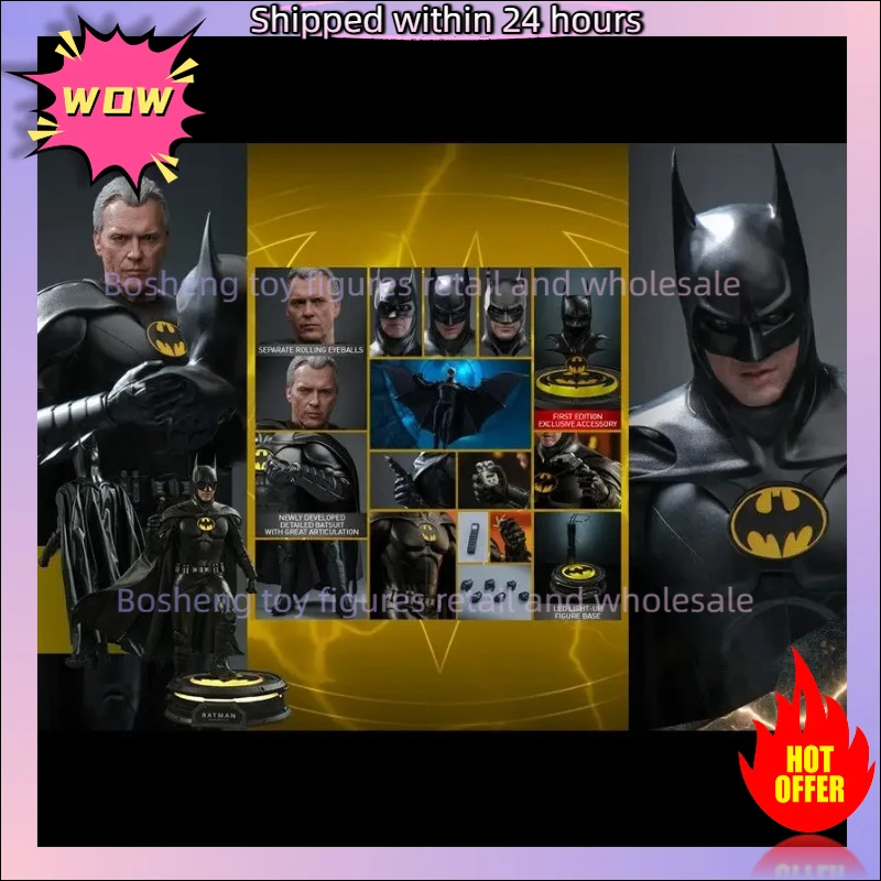Original Hot Toys MMS712 1/6 The Flash's Batman Modern Suit In Stock Anime Action Collection Figures Model Toys
