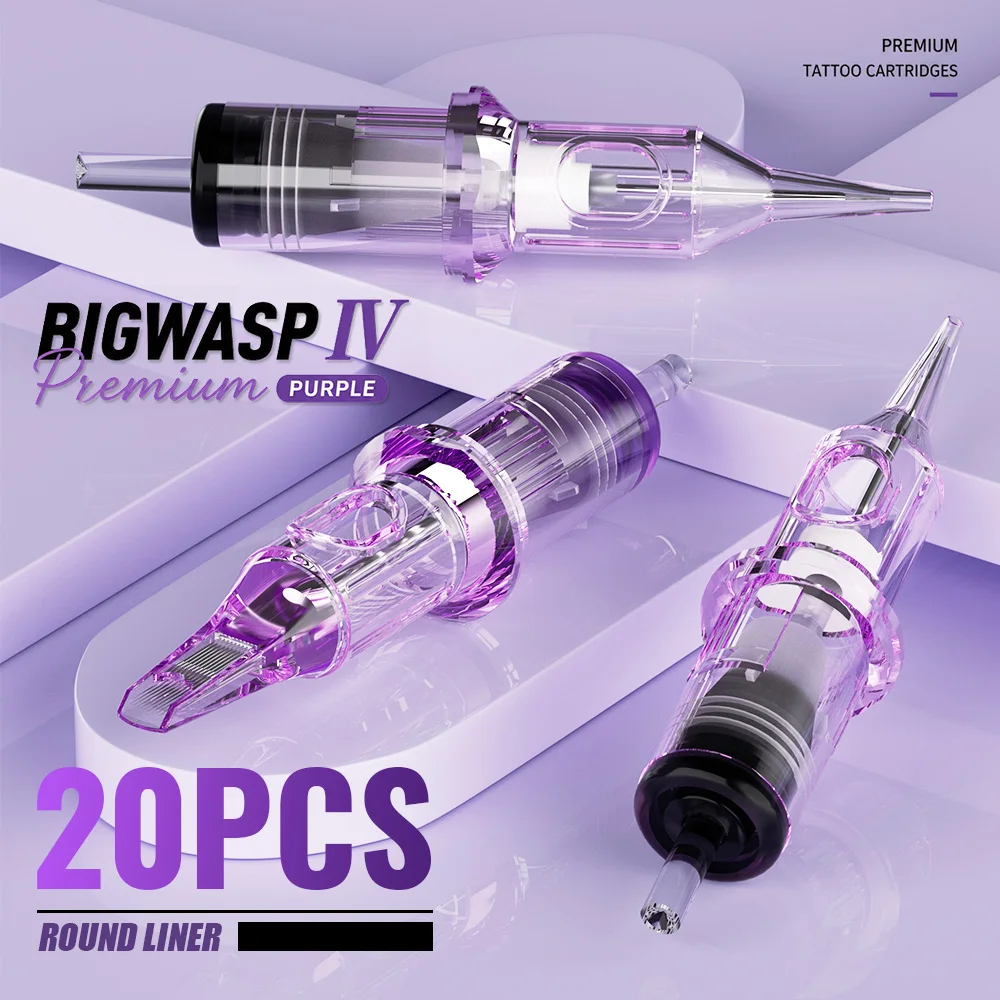 BIGWASP Tattoo Needles Disposable 3RS 3RL #10 #12 for Shading Blending Permanent Makeup or Body Art Cartridge Needles 20Pcs/Boxs