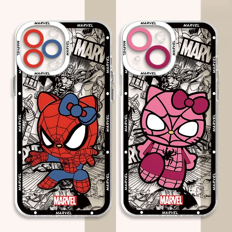 Spider Man Hello Kitty Case For Xiaomi POCO F6 X6 Pro 13T 12T 11T 10T 14 13 12 11 Lite 5G NE X3 NFC X5 X4 GT F3 F4 F5 M6 M5S C65