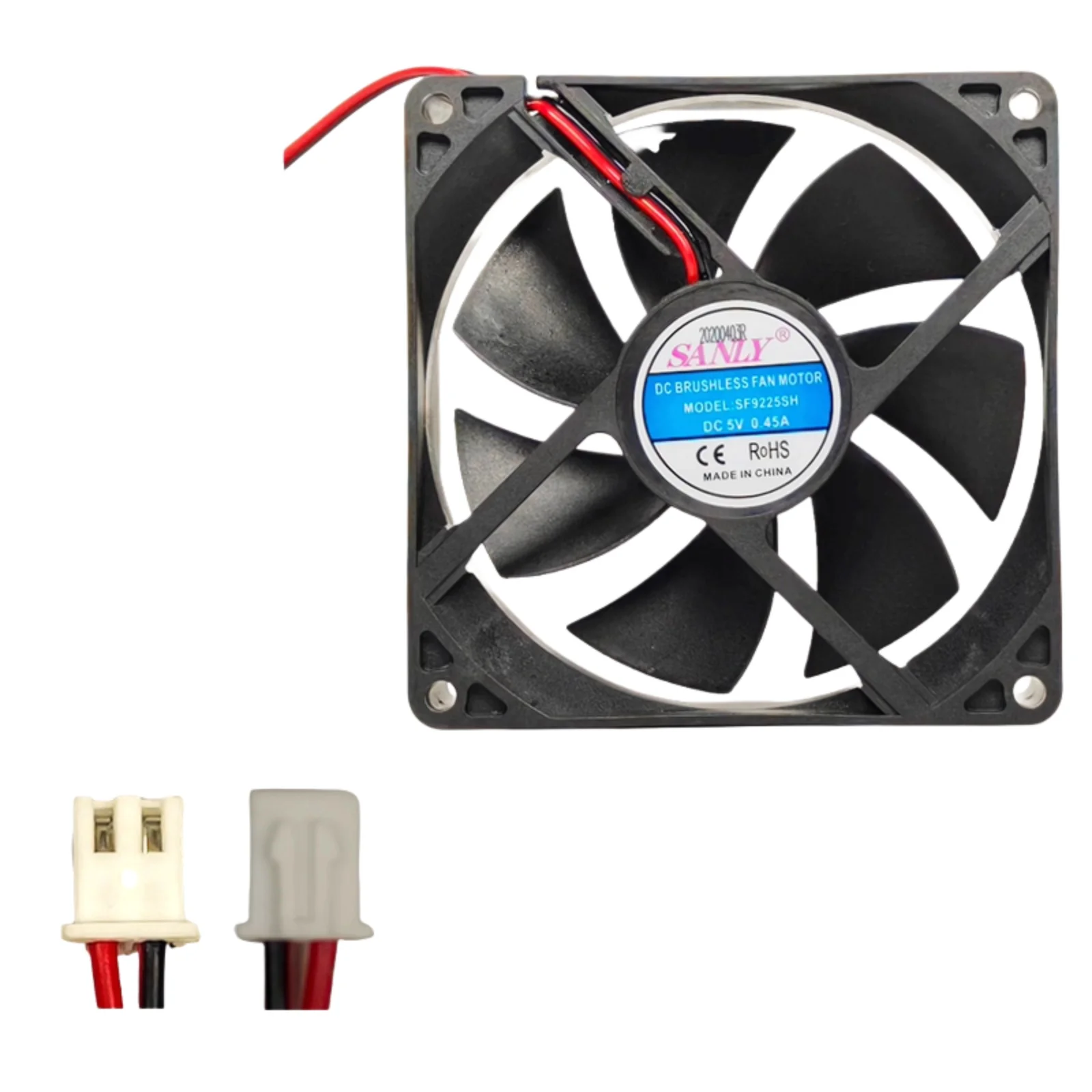 For Sanly SF9225SH 5V 0.45A 9225 9CM DC Brushless Cooling Fan for PC Case Industrial Mini Computer Case Cooling Fan 2-Pin