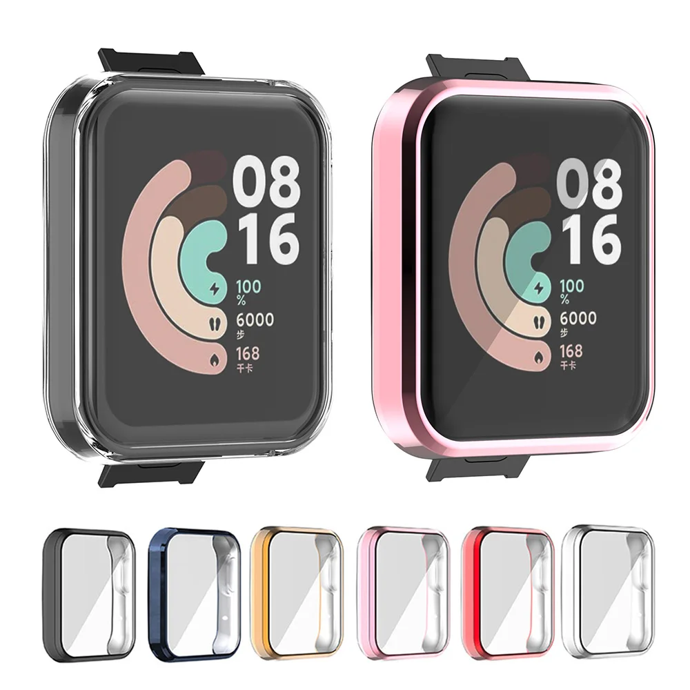 TPU Protective Case Cover For Xiaomi Mi Watch Lite Full Screen Protector Shell Bumper for Redmi Watch 1