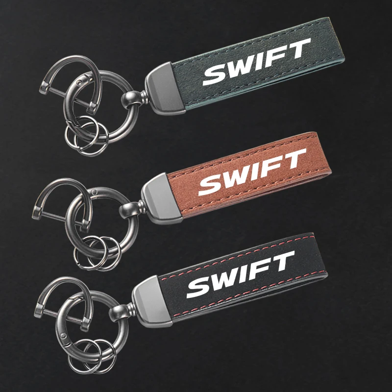 Hochwertiger Leder-Wildleder-Schlüsselanhänger, Auto-Sport-Schlüsselanhänger für Suzuki Swift zc33s Sport zc31s zc72s Zubehör