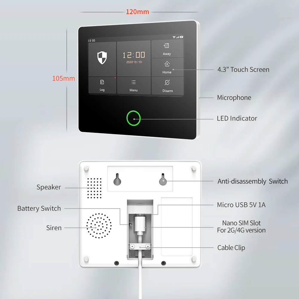 Imagem -02 - Staniot Wifi 4g Sistema de Segurança em Casa Proteção de Segurança sem Fio Tuya Sensores de Alarme de Casa Inteligente Built-in Sirene Funciona com Alexakit de Assaltante de Controle Remoto do Aplicativo de Suporte