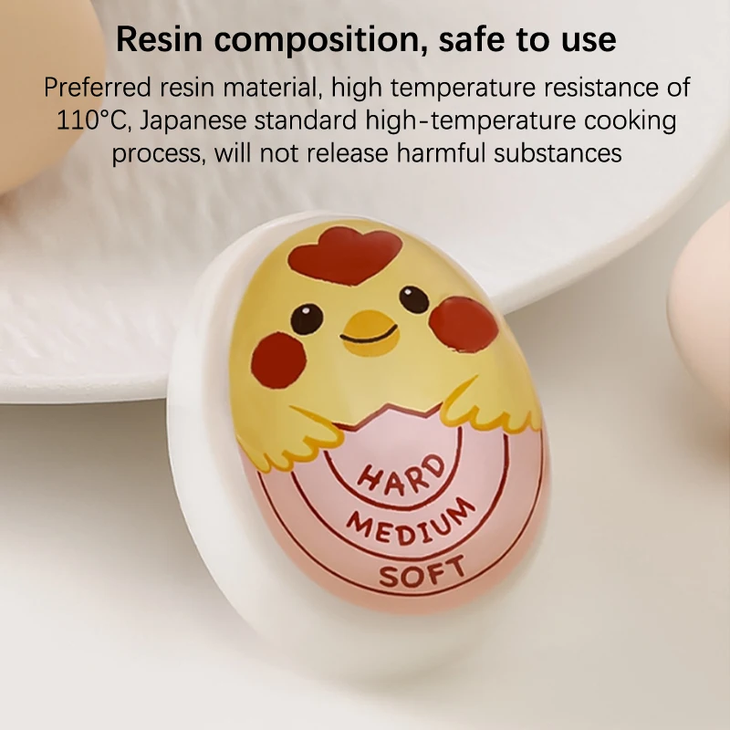 Boiled Egg Timer Egg Perfect Color Changing Timer Soft Hard Boiled Eggs Cooking Kitchen Eco-Friendly Resin Pink Timer Tools