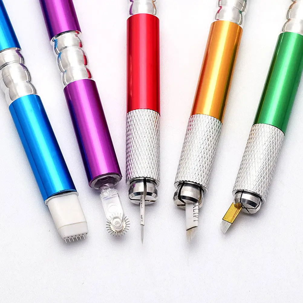 

6Pcs Eyebrow Embroidery Pen Professional Manual Tattoo Tool Lightweight Comfortable Handle for Eyebrow Design Long-Lasting