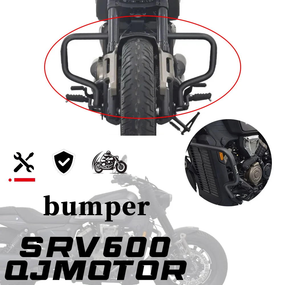 Heavy Duty Steel Crash Bar Frame Slider Protector For QJMOTOR SRV 600 Modified Parts