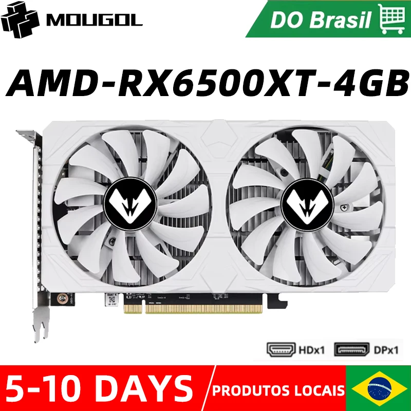 Mougol Amd Radeon Rx 6500 Xt 4GB Gddr6 Pciex4 4.0 para Jogos em Desktop, Escritó - imagem 1