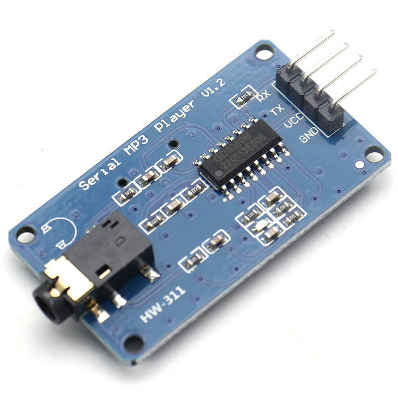 5PCS YX5300 MP3 Player Module Player Module Voice serial port controls the TF card slot of the music module