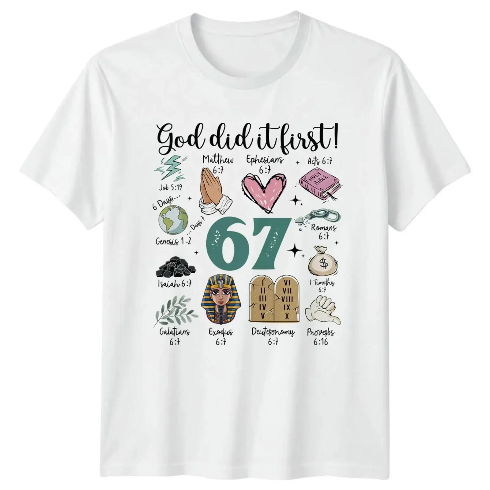 Camiseta con la frase 'Gott tat es zuerst', versículo bíblico 67, fe cristiana, estilo vintage, suave, ligeramente desgastada, para hombre, para uso diario