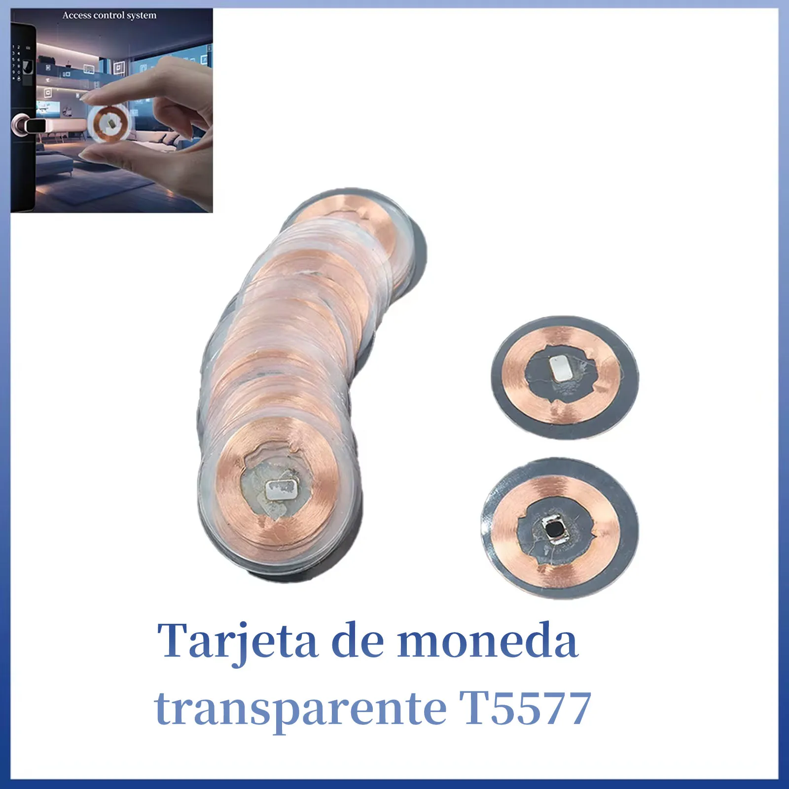 Etiqueta de Chip inteligente regrabable T5577, insignia de clonación de 125khz, copia Rfid, tarjeta de identificación, llave de proximidad Em4305, tarjeta de moneda de 25MM
