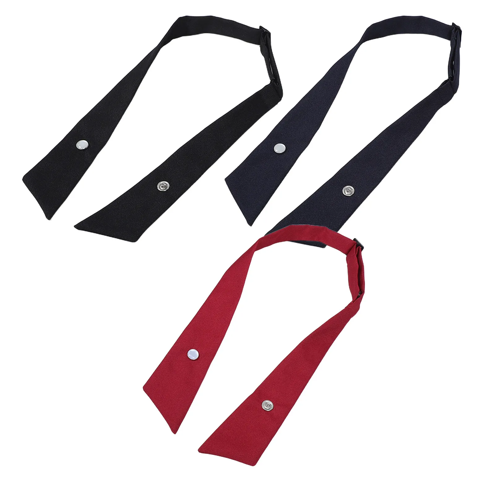 3Pcs Japanese School Tie Inspired Criss-Cross Bow Ties for Women Pre-Tied Adjustable Solid Color Neck Collar Ties School Uniform