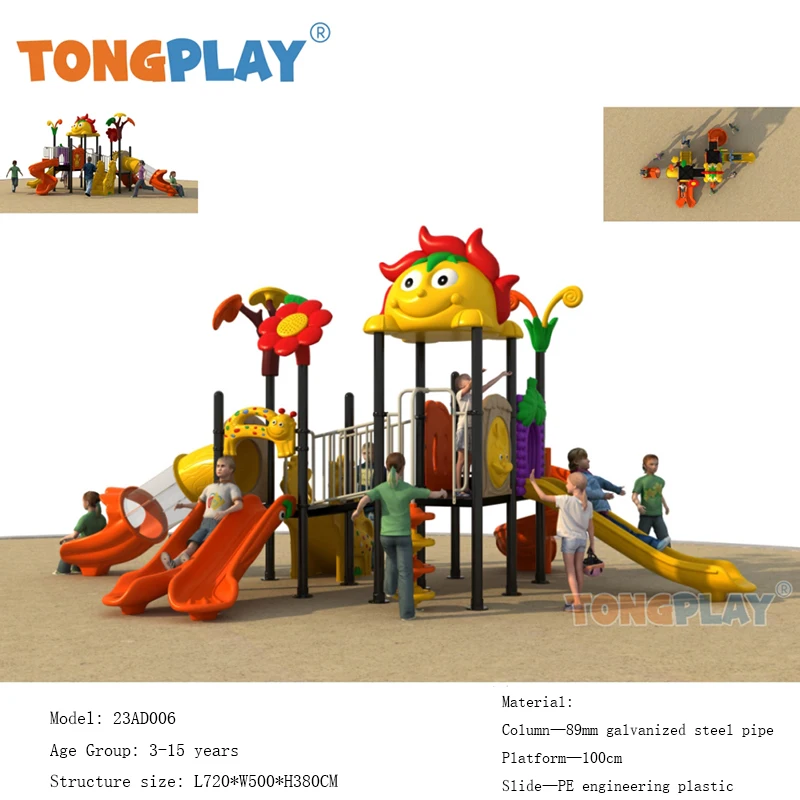 Factory Tong play direct sales medium fantasy castle series plastic kids park lawn slide equipment children's outdoor playground