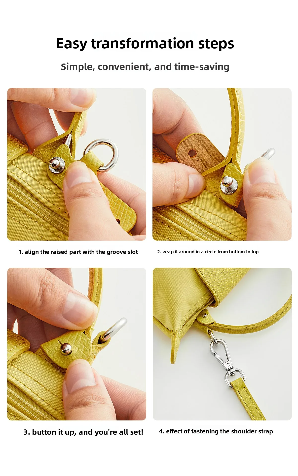 2026 New Leather Bag Strap For Longchamp Mini Lime Durable Fashion Without Punching Modification Bag Accessories