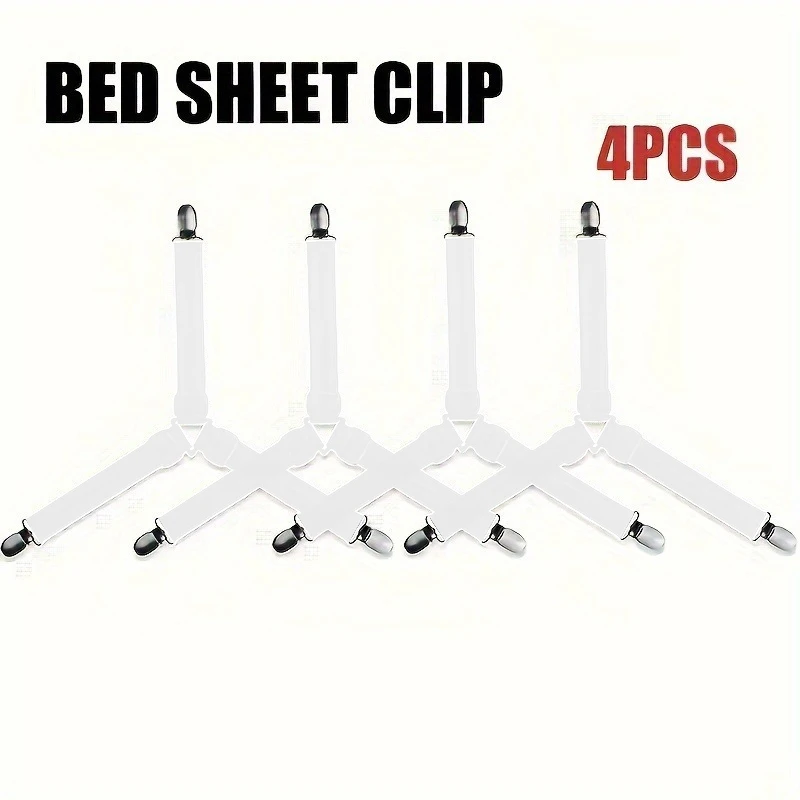 

4 Pcs Triangle Bed Sheet Holders Fitted Sheet Clips Adjustable Sheet Suspenders Mattress Gripper Clips For Bed Mattress Cover
